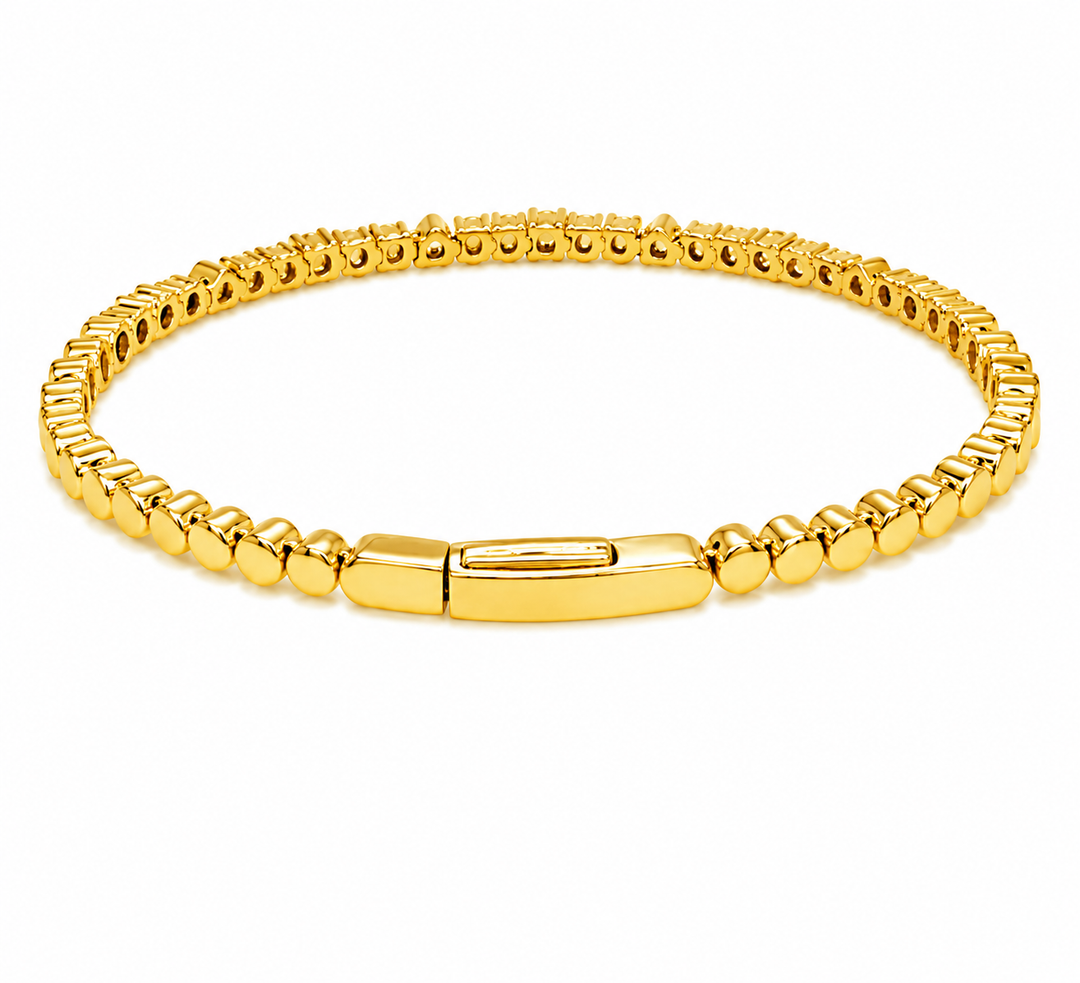 1.35 Ctw Lab Grown Diamond Flex Bangle in 925 Yellow Gold Plated