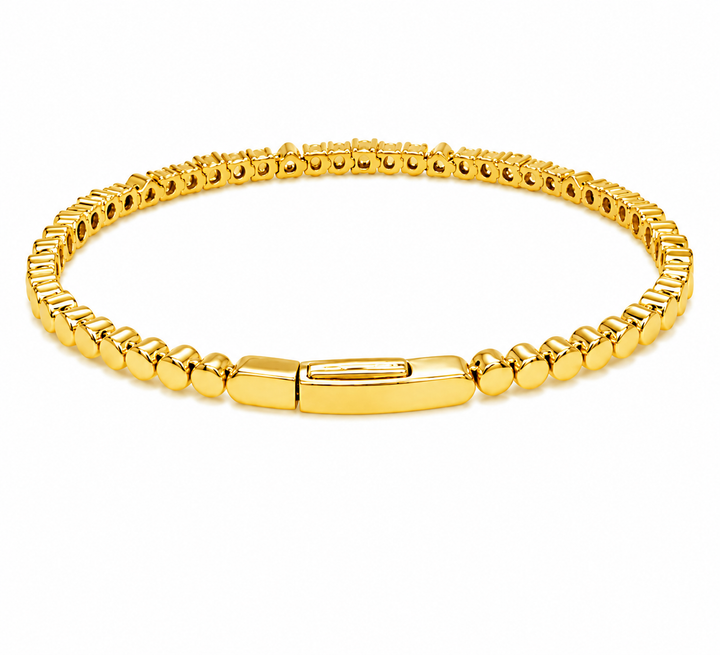 1.35 Ctw Lab Grown Diamond Flex Bangle in 925 Yellow Gold Plated