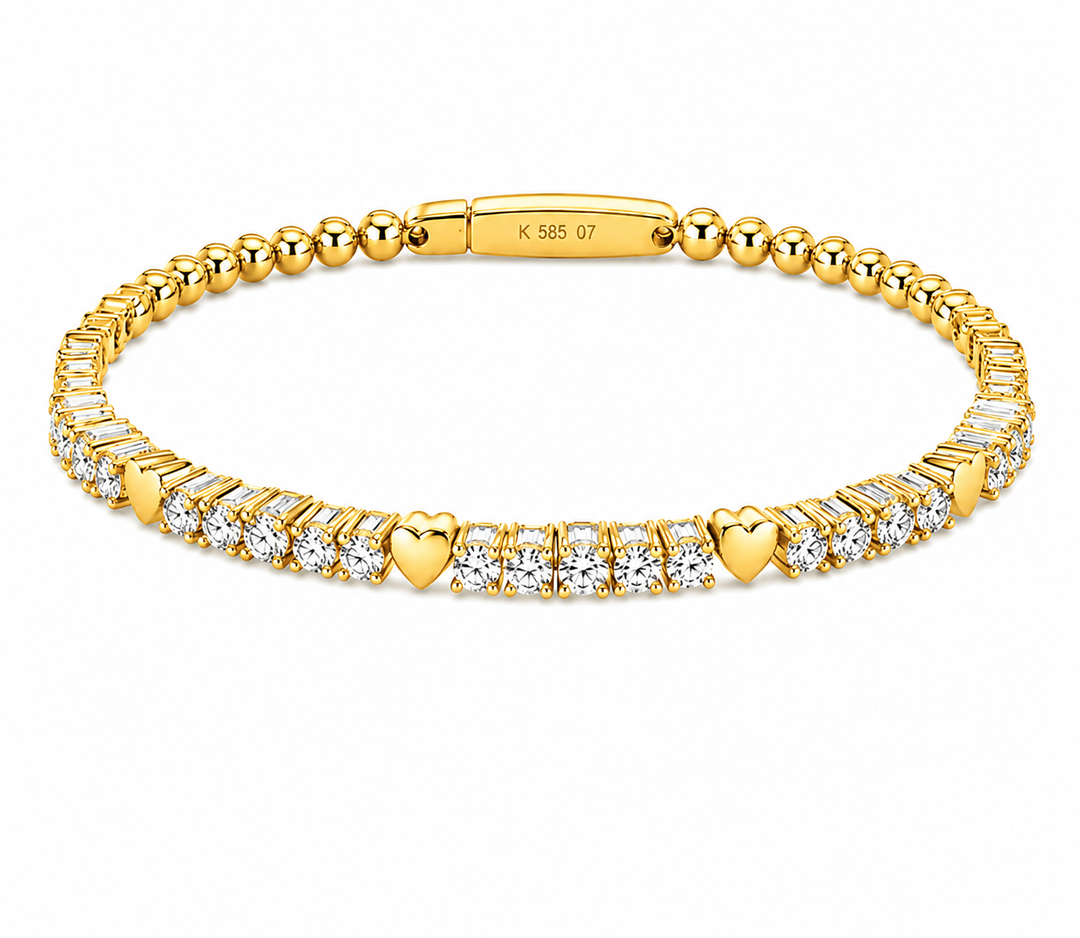1.35 Ctw Lab Grown Diamond Flex Bangle in 925 Yellow Gold Plated