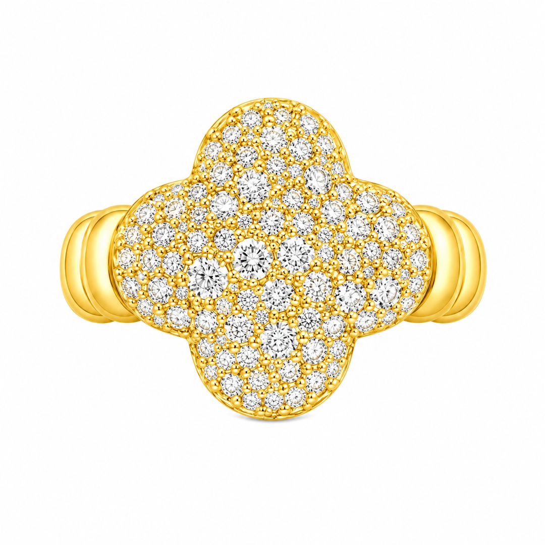 0.99 Ctw Lab Grown Diamond Ring in 925 Yellow Gold Plated