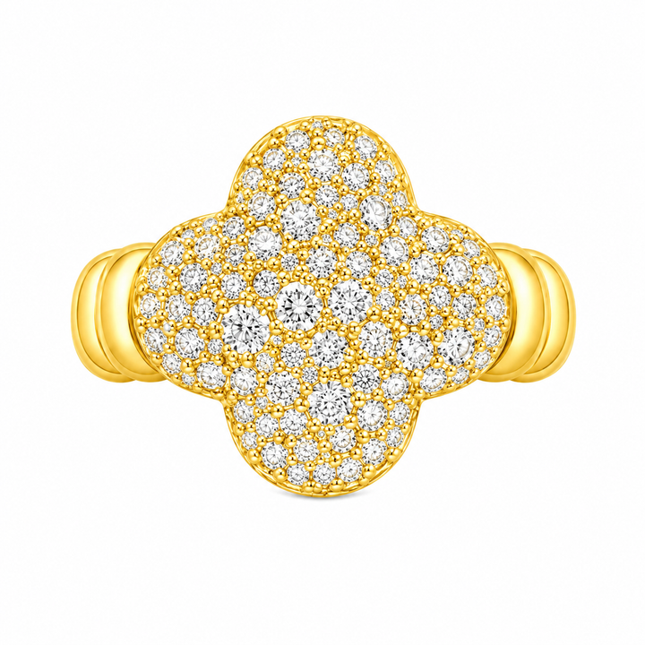 0.99 Ctw Lab Grown Diamond Ring in 925 Yellow Gold Plated