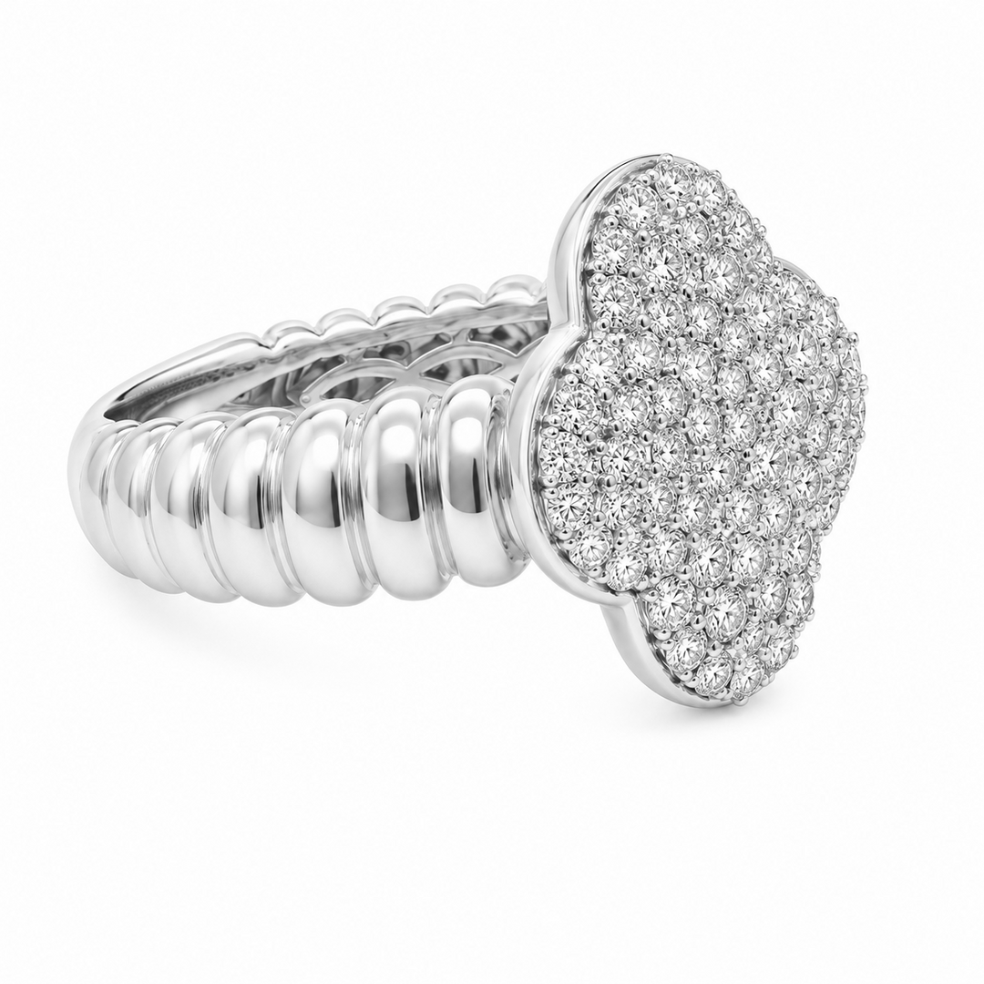 0.99 Ctw Lab Grown Diamond Ring in 925 Platinum Plated