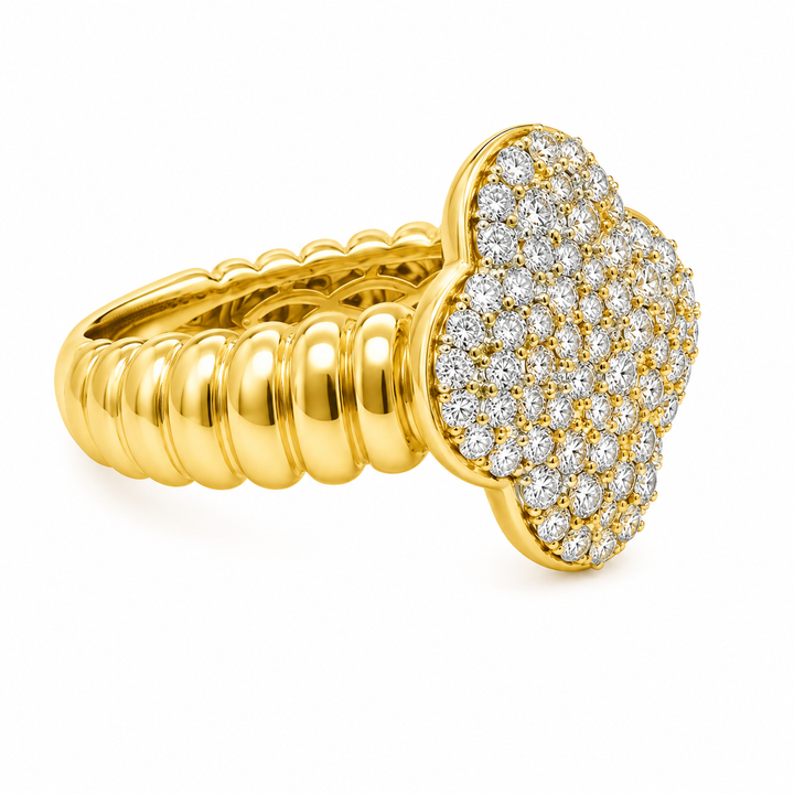 0.99 Ctw Lab Grown Diamond Ring in 925 Yellow Gold Plated