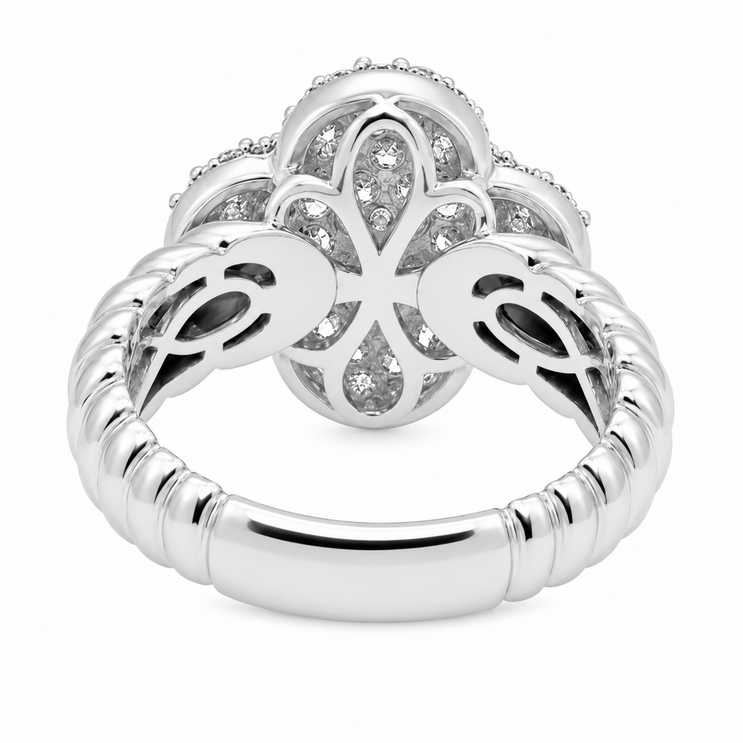 0.99 Ctw Lab Grown Diamond Ring in 925 Platinum Plated