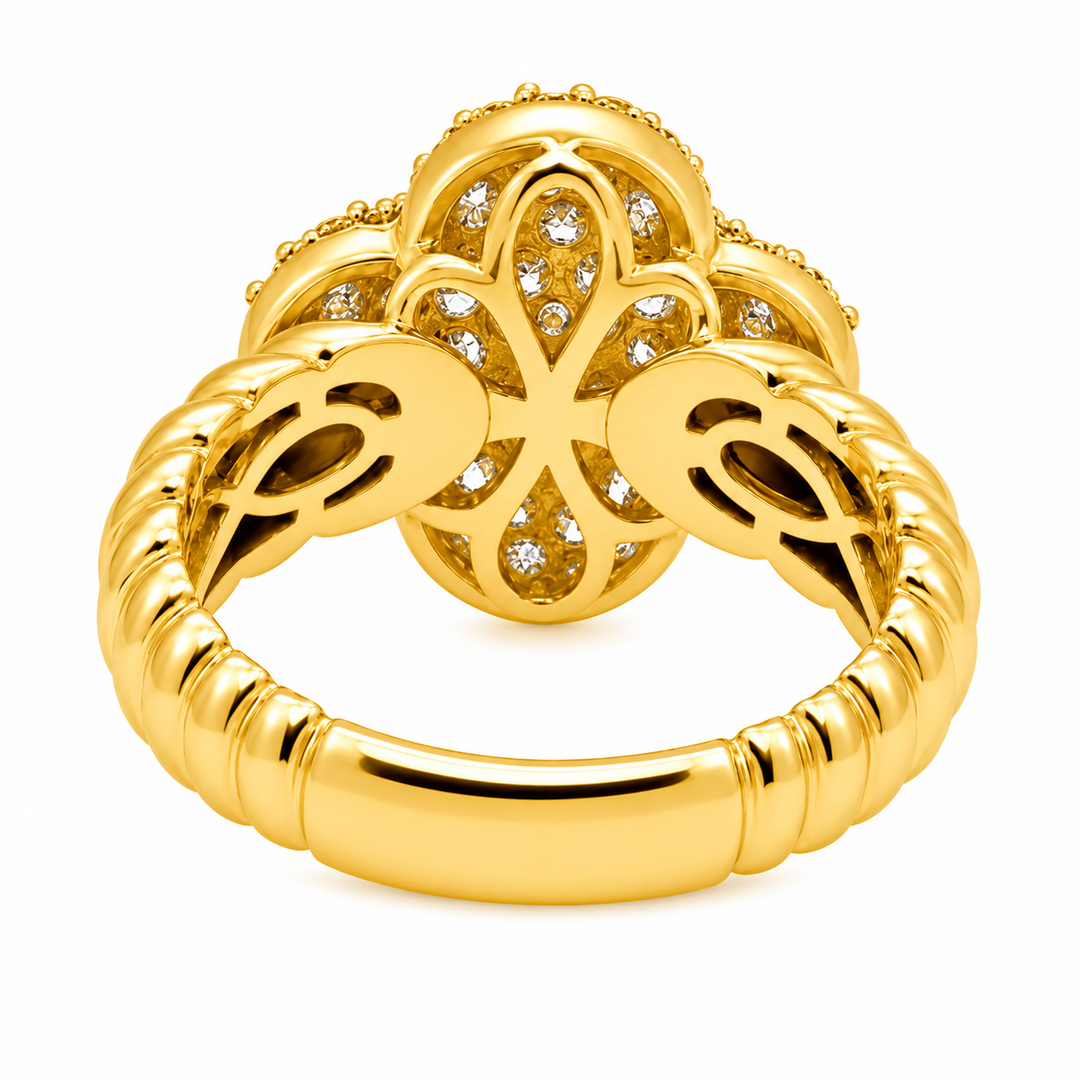 0.99 Ctw Lab Grown Diamond Ring in 925 Yellow Gold Plated