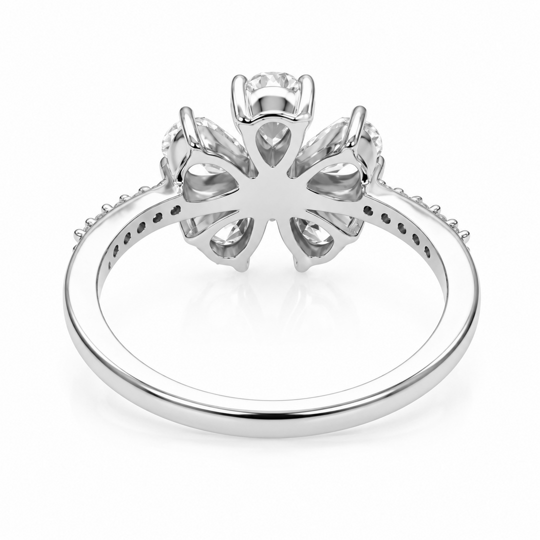 1.22 Ctw Lab Grown Diamond Ring in 925 Platinum Plated