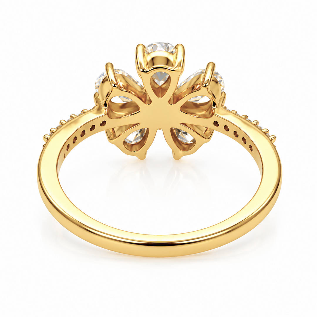 1.22 Ctw Lab Grown Diamond Ring in 925 Yellow Gold Plated