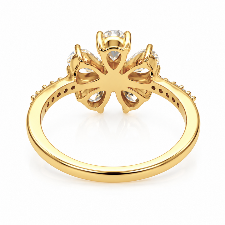 1.22 Ctw Lab Grown Diamond Ring in 925 Yellow Gold Plated