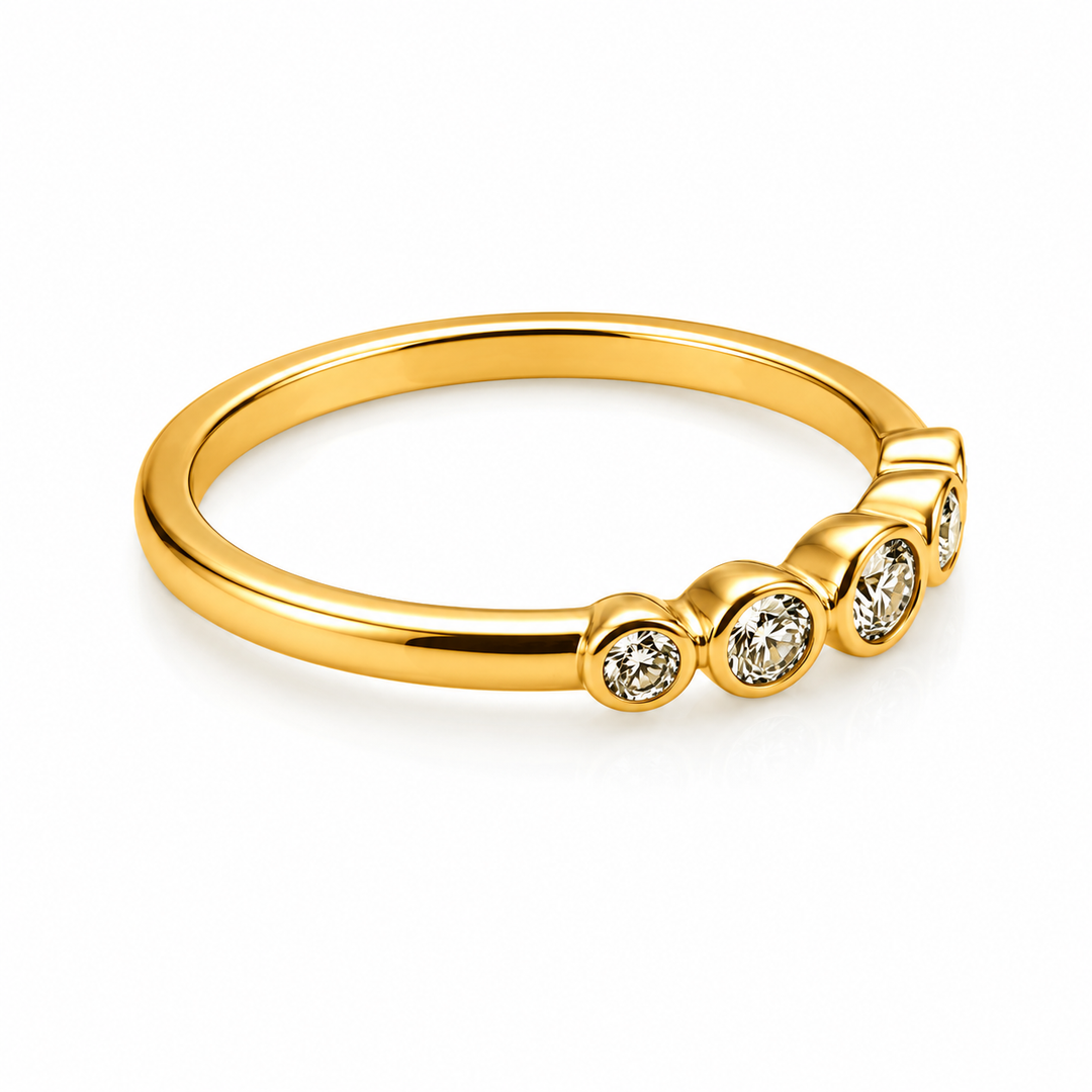 0.30 Ctw Lab Grown Diamond Ring in 925 Yellow Gold Plated