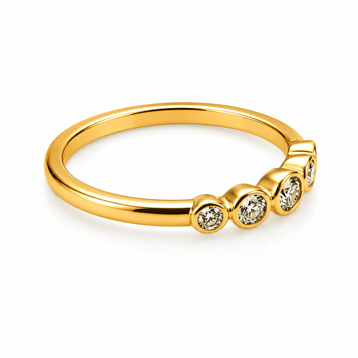 0.30 Ctw Lab Grown Diamond Ring in 925 Yellow Gold Plated