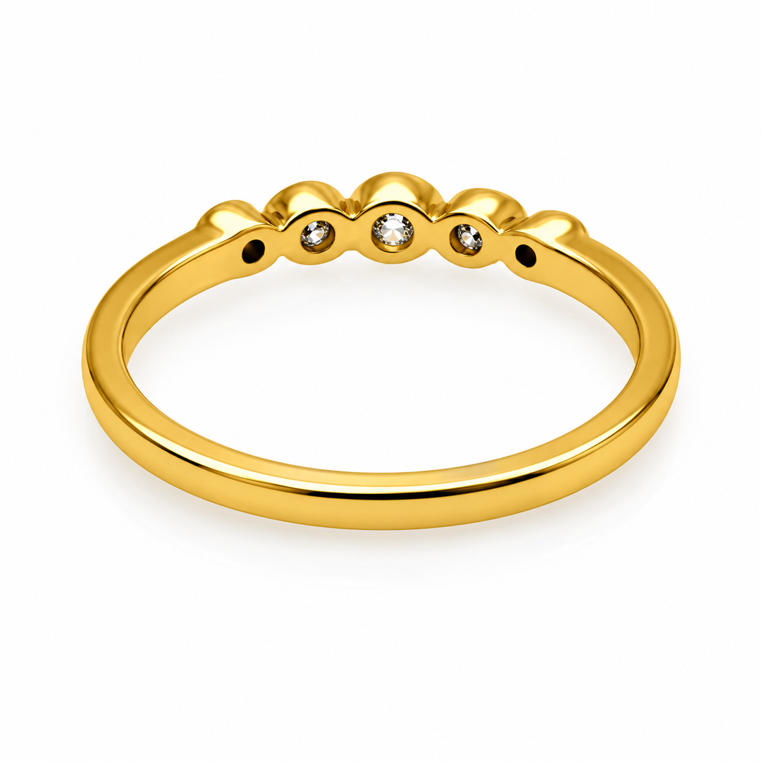 0.30 Ctw Lab Grown Diamond Ring in 925 Yellow Gold Plated