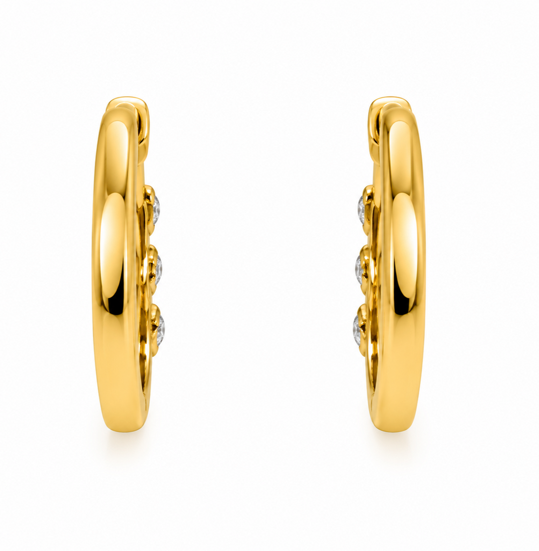 1.98 Ctw Lab Grown Diamond Hoop Earring in 925 Yellow Gold Plated