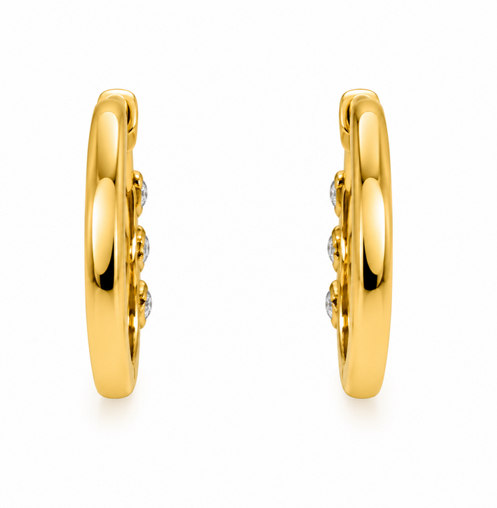 1.98 Ctw Lab Grown Diamond Hoop Earring in 925 Yellow Gold Plated