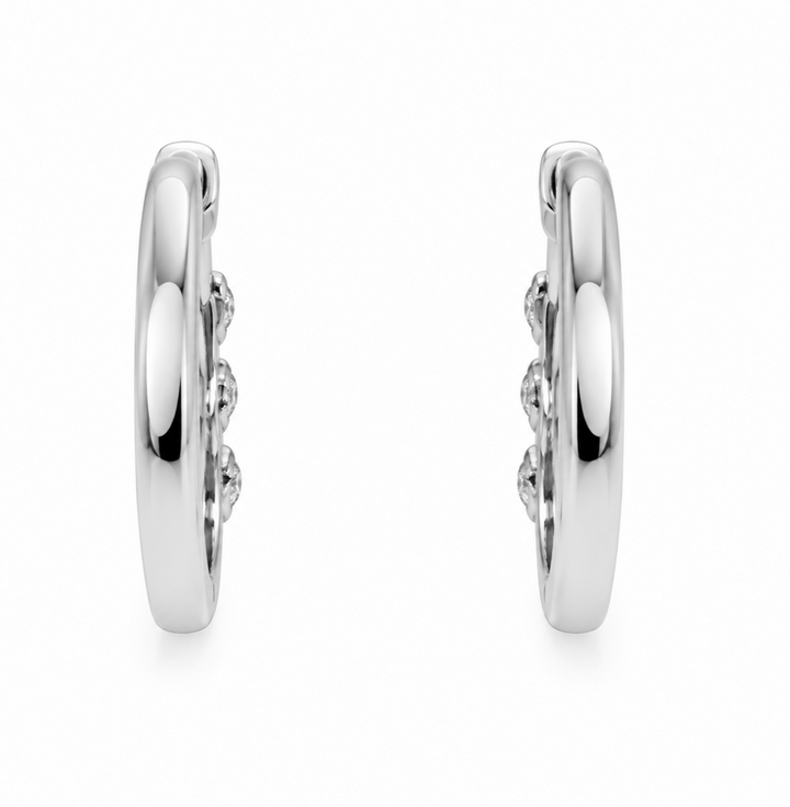 1.98 Ctw Lab Grown Diamond Hoop Earring in 925 Platinum Plated
