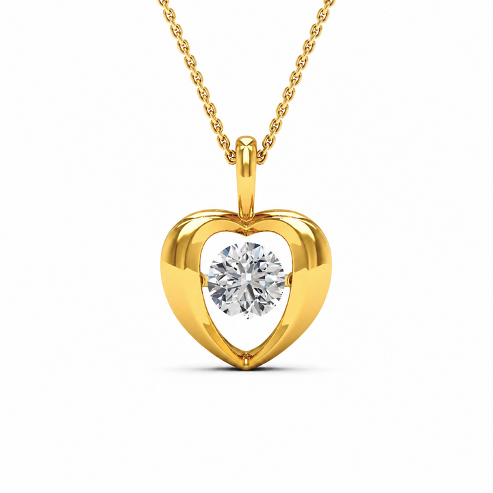 1.25 Ctw Lab Grown Diamond Heart Pendant in 925 Yellow Gold Plated