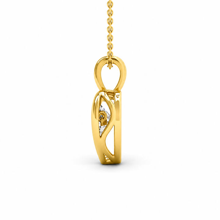 1.25 Ctw Lab Grown Diamond Heart Pendant in 925 Yellow Gold Plated