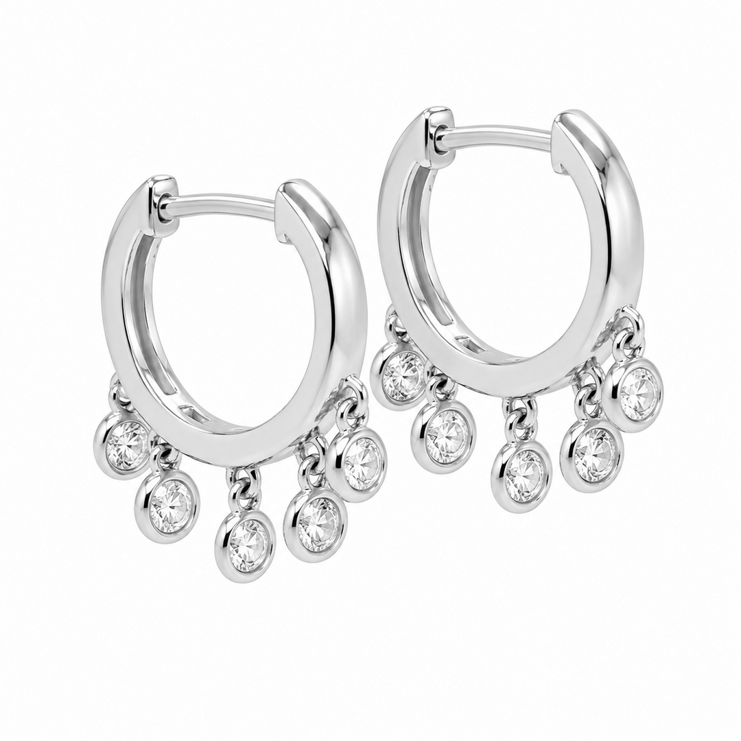 0.53 Ctw Lab Grown Diamond Earring in 925 Platinum Plated