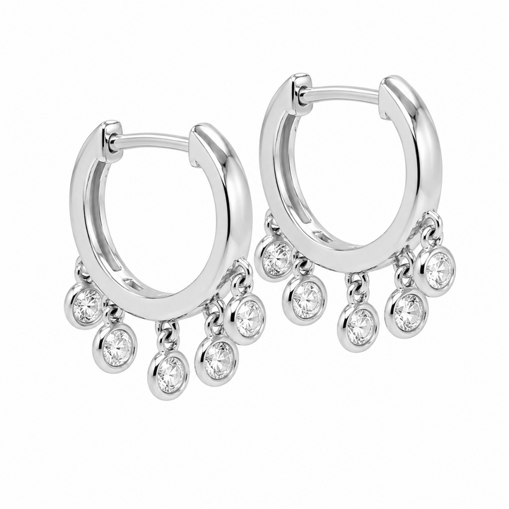 0.53 Ctw Lab Grown Diamond Earring in 925 Platinum Plated