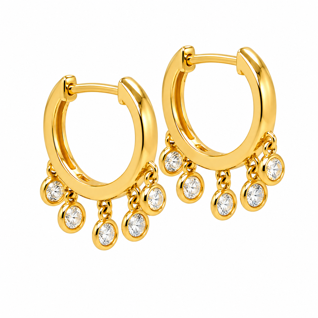 0.53 Ctw Lab Grown Diamond Earring in 925 Yellow Gold Plated