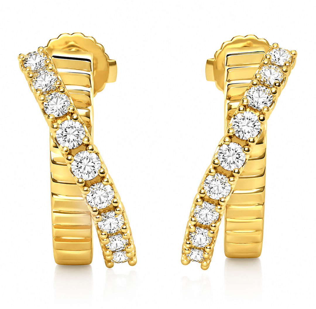 0.94 Ctw Lab Grown Diamond Earring in 925 Yellow Gold Plated