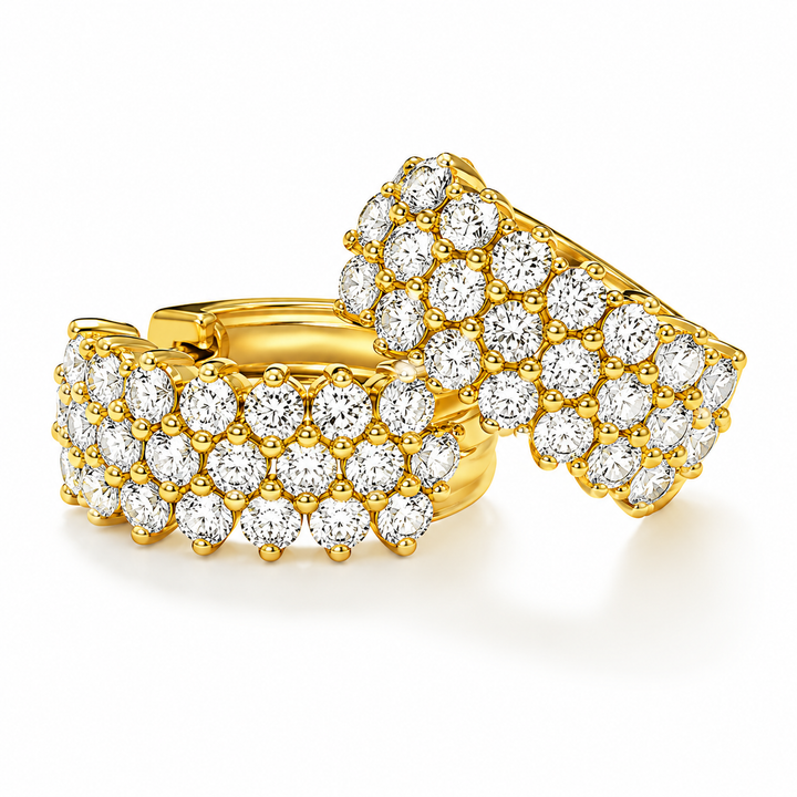 2.07 Ctw Lab Grown Diamond Hoop Earring in 925 Yellow Gold Plated