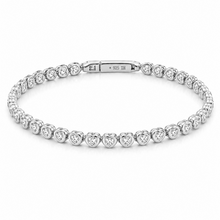 1.78 Ctw Lab Grown Diamond Flex Bangle in 925 Platinum Plated