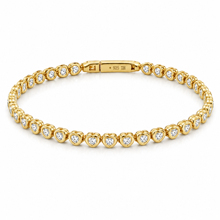 1.78 Ctw Lab Grown Diamond Flex Bangle in 925 Yellow Gold Plated