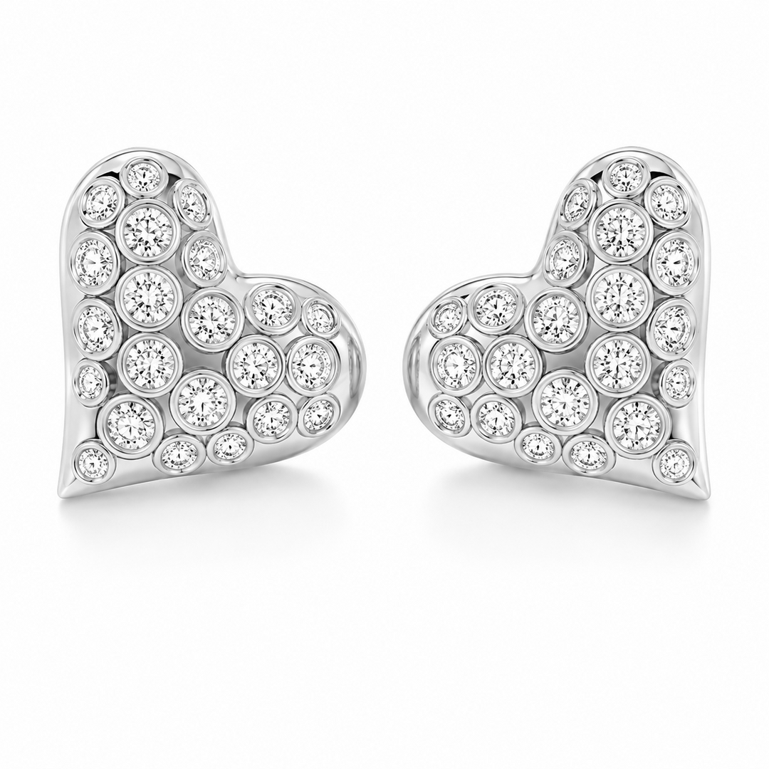 1.13 Ctw Lab Grown Diamond Stud Earring in 925 Platinum Plated