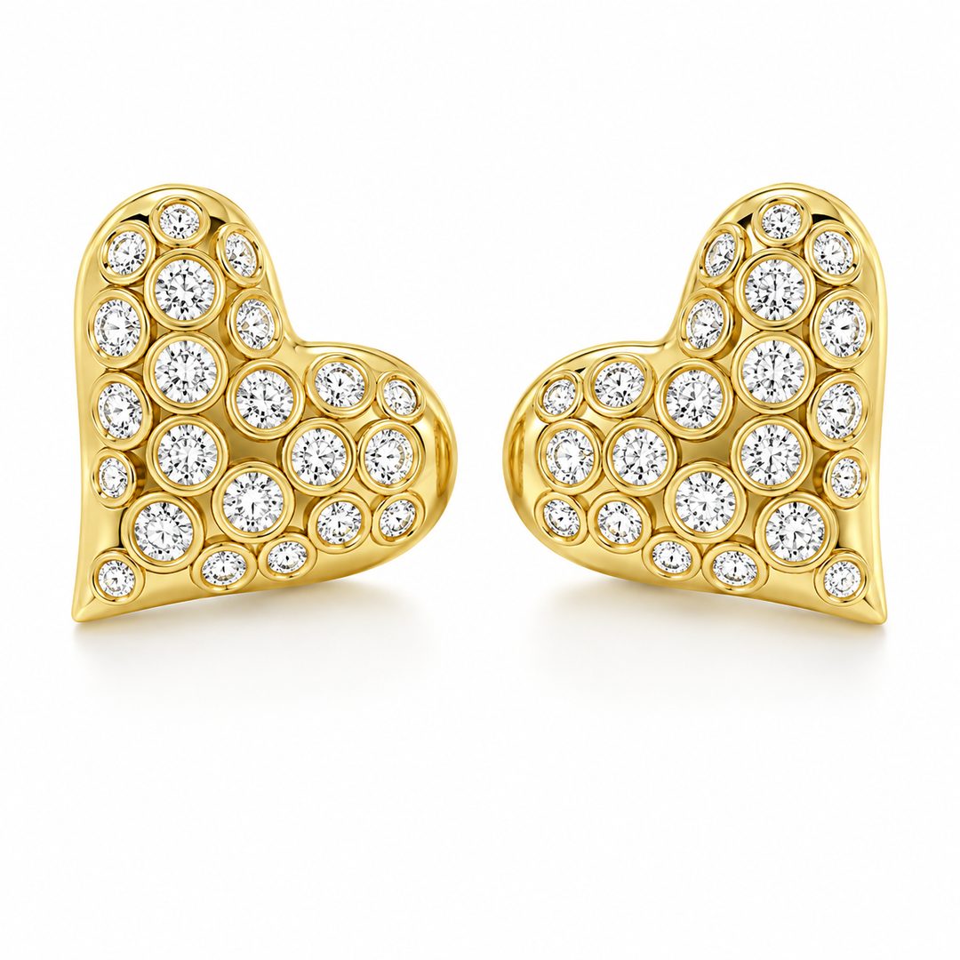 1.13 Ctw Lab Grown Diamond Stud Earring in 925 Yellow Gold Plated