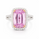 9.91 Cts Kunzite and White Diamond Ring in 14K White Gold
