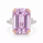 26.85 Cts Kunzite and White Diamond Ring in 14K White Gold