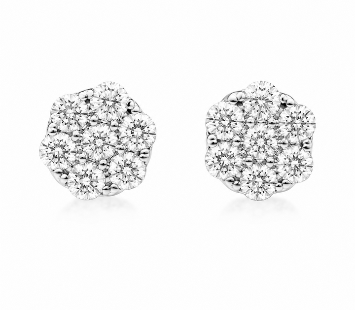 1.43 Ctw Lab Grown Diamond Earring in 925 Platinum Plated