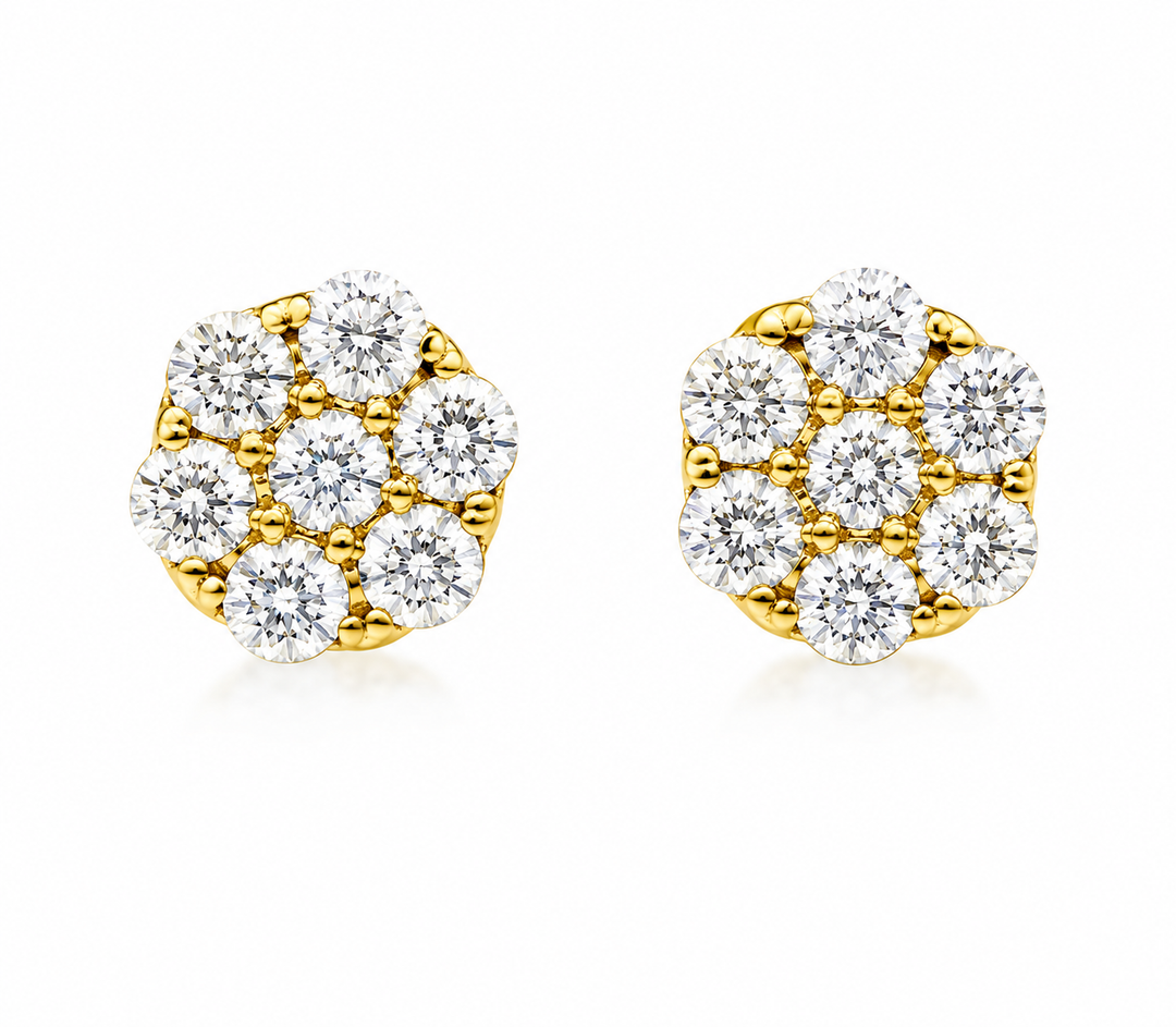 1.43 Ctw Lab Grown Diamond Earring in 925 Yellow Gold Plated