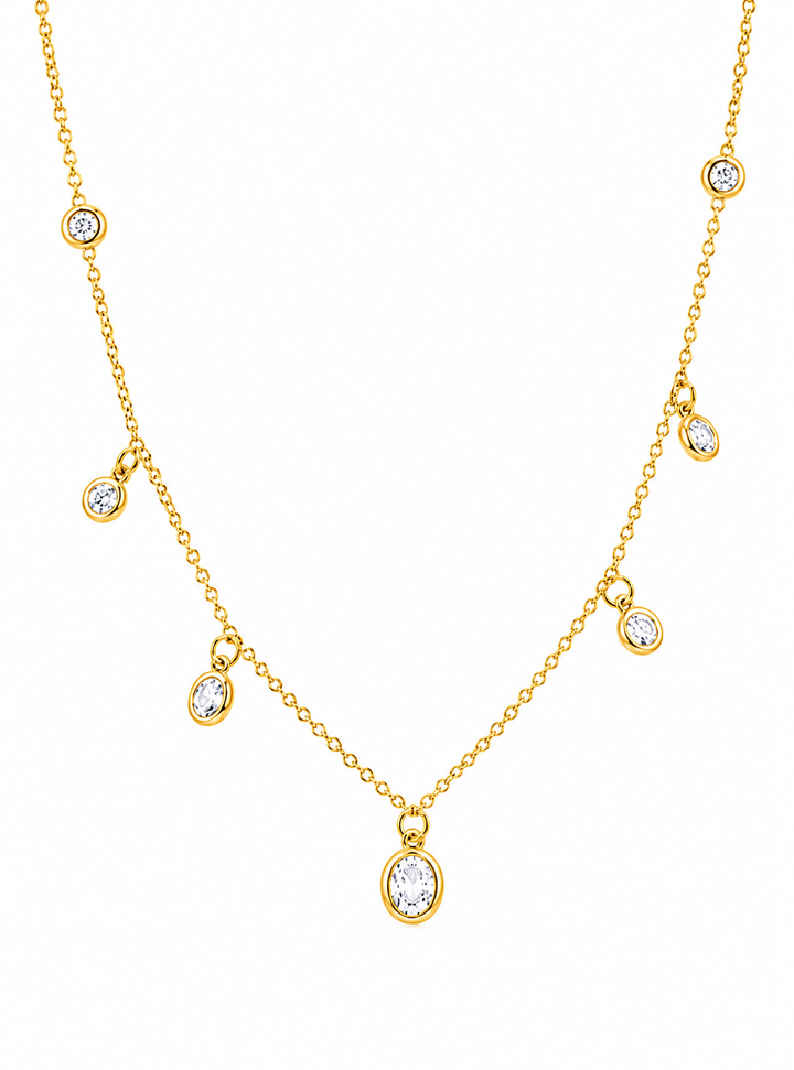 0.61 Ctw Lab Grown Diamond Necklace in 925 Yellow Gold Plated