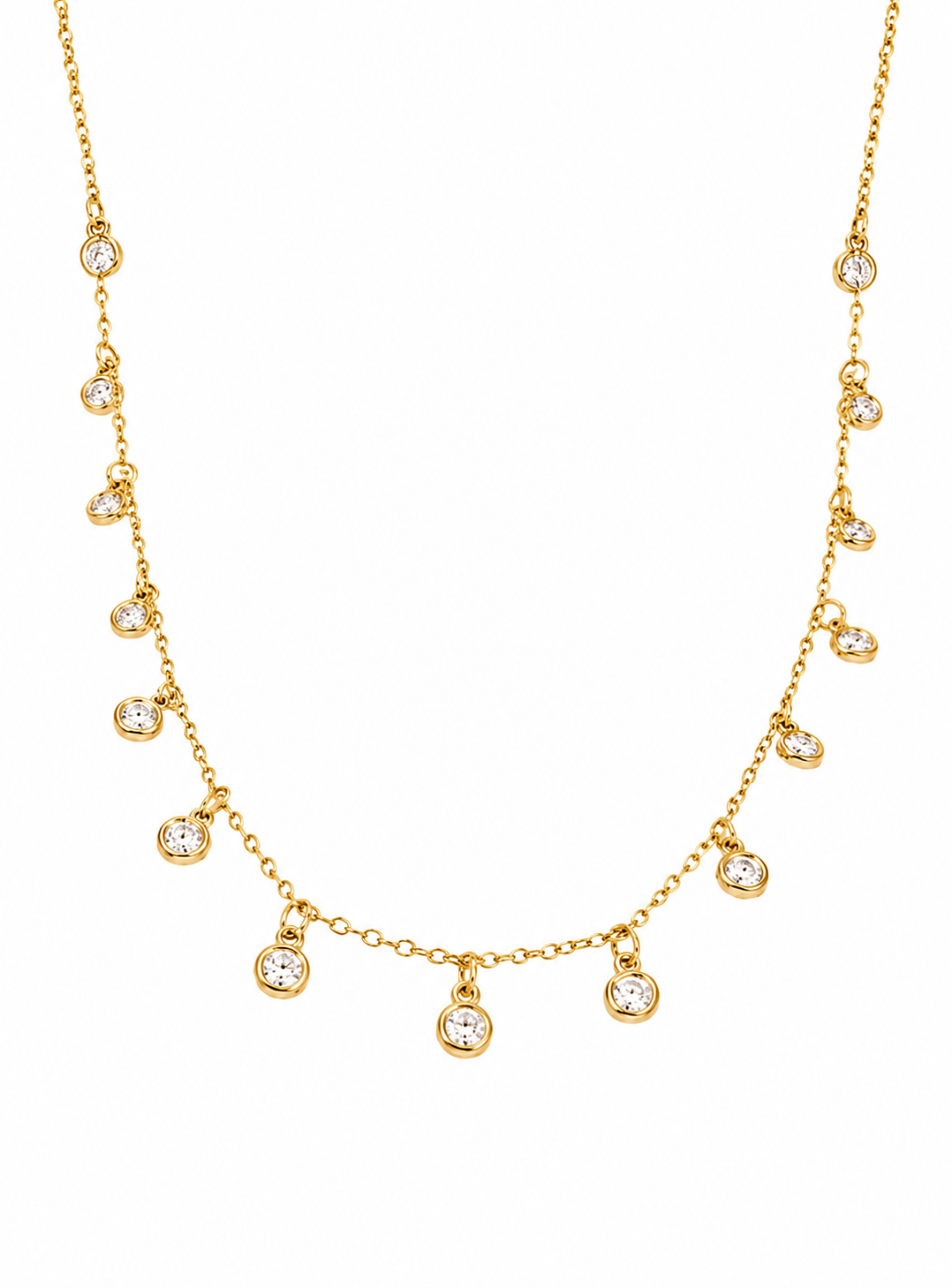 1.24 Ctw Lab Grown Diamond Necklace in 925 Yellow Gold Plated
