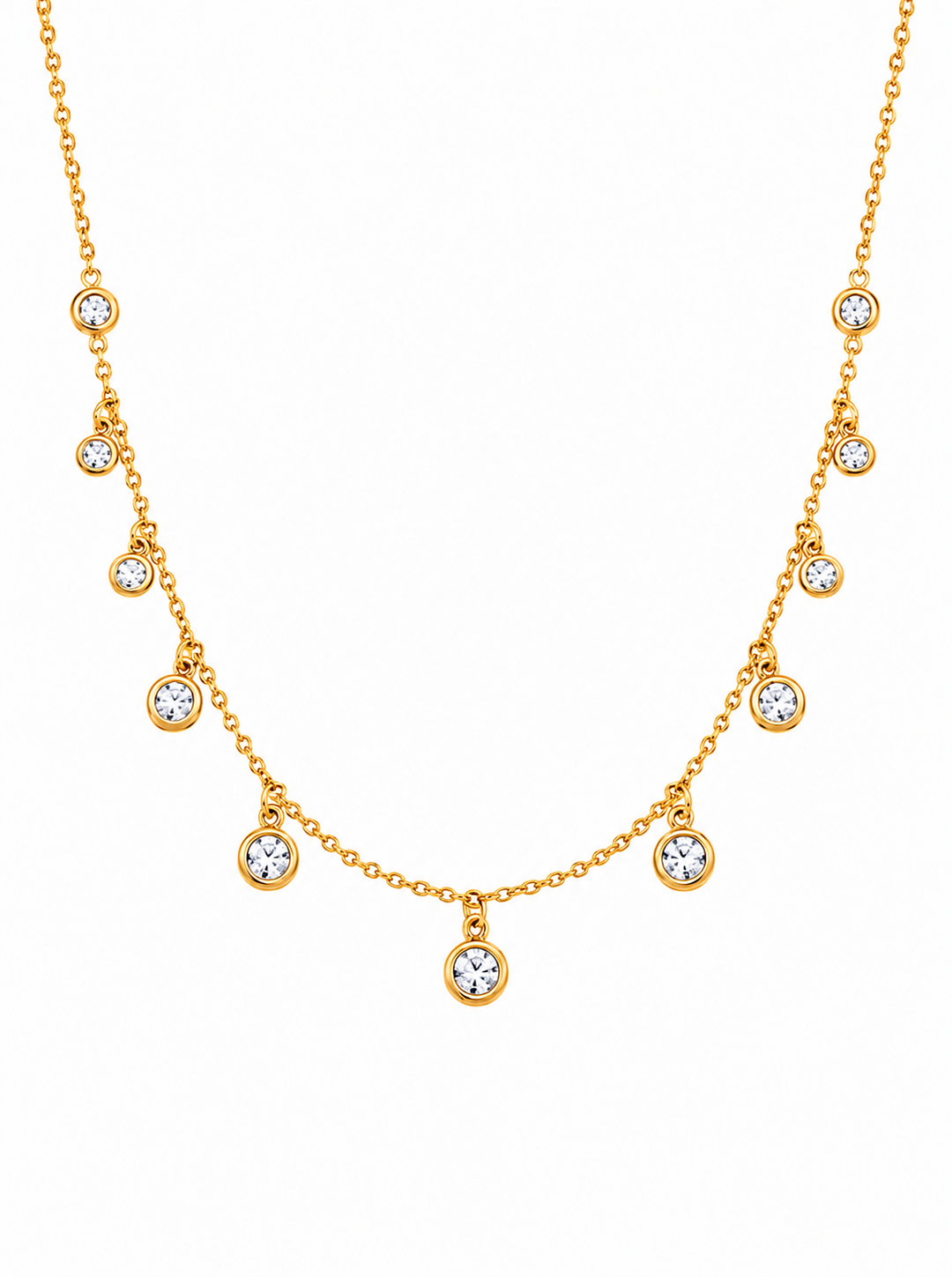 1.24 Ctw Lab Grown Diamond Necklace in 925 Yellow Gold Plated