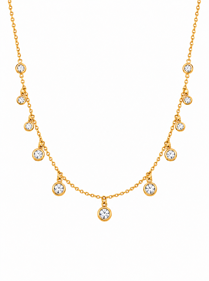 1.24 Ctw Lab Grown Diamond Necklace in 925 Yellow Gold Plated