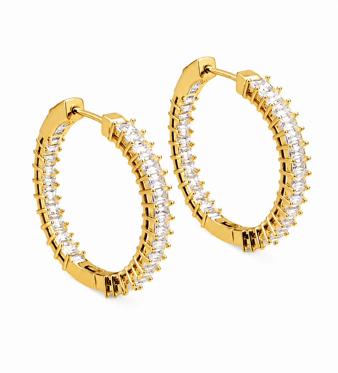 4.50 DEW Moissanite Earring in 925 Yellow Gold Plated