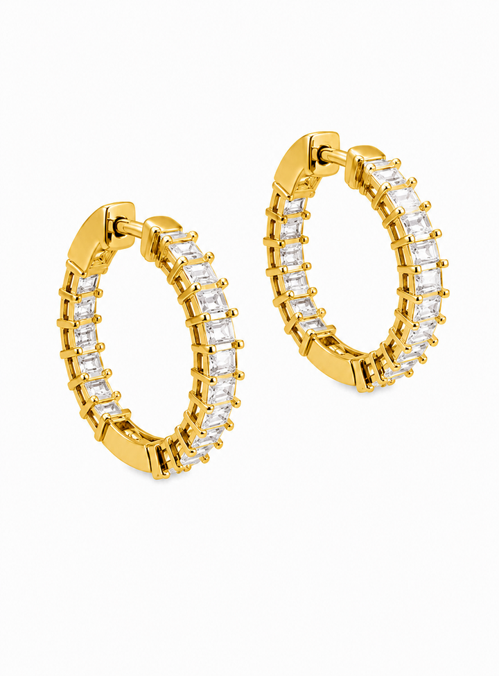 3.10 DEW Moissanite Earring in 925 Yellow Gold Plated