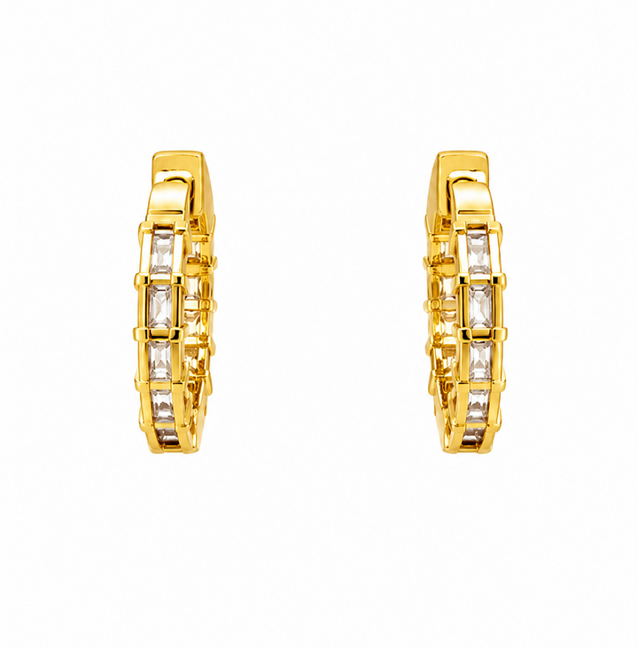 6.70 DEW Moissanite Hoop Earring in 925 Yellow Gold Plated