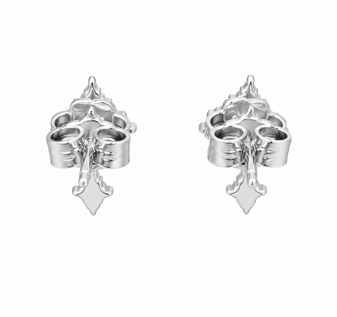 0.45 Ctw Lab Grown Diamond Cross Earring in 925 Platinum Plated