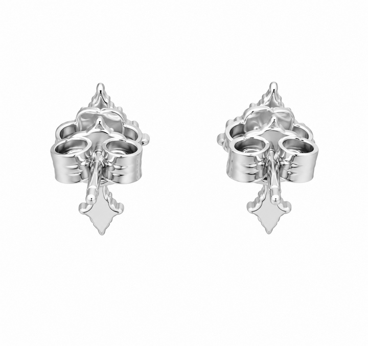 0.45 Ctw Lab Grown Diamond Cross Earring in 925 Platinum Plated