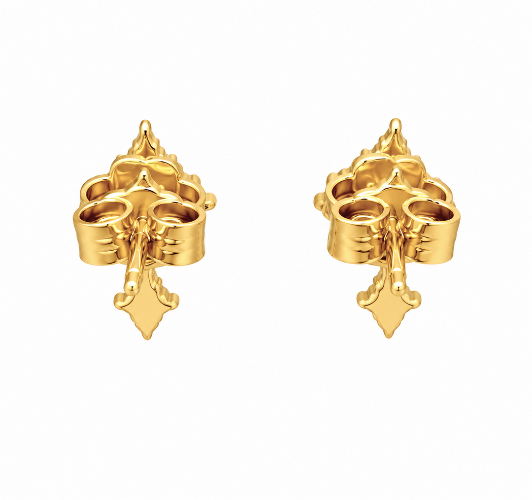 0.45 Ctw Lab Grown Diamond Cross Earring in 925 Yellow Gold Plated