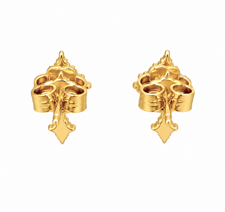 0.45 Ctw Lab Grown Diamond Cross Earring in 925 Yellow Gold Plated
