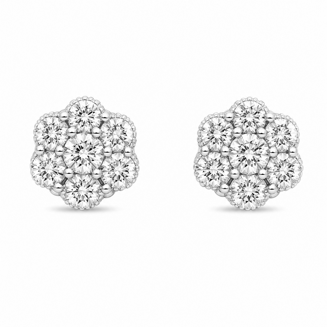 0.45 DEW Moissanite Earring in 925 Platinum Plated