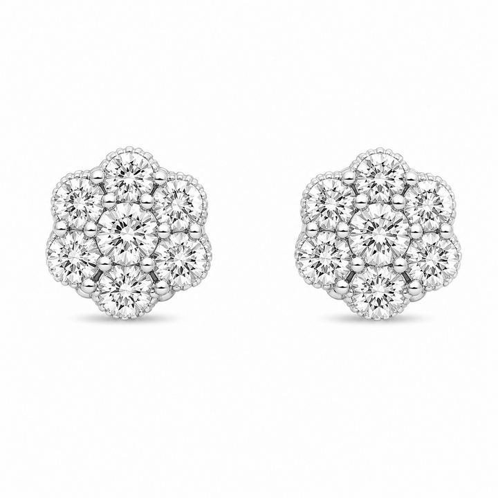 0.45 DEW Moissanite Earring in 925 Platinum Plated