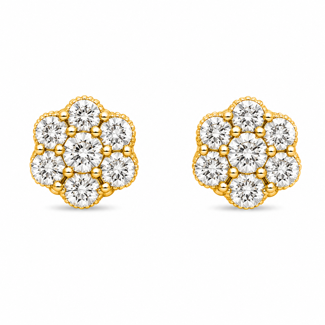 0.45 DEW Moissanite Earring in 925 Yellow Gold Plated