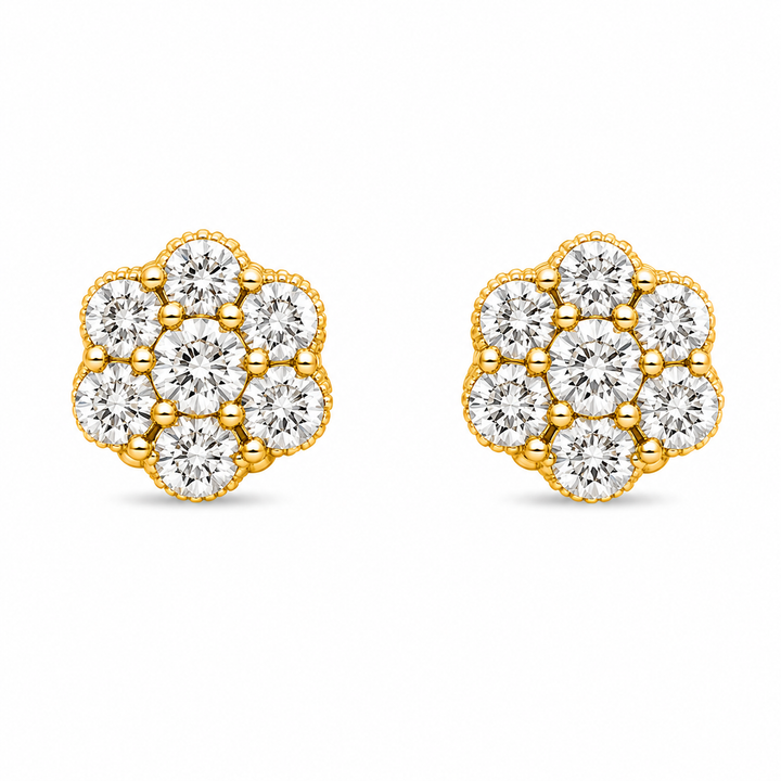 0.45 DEW Moissanite Earring in 925 Yellow Gold Plated