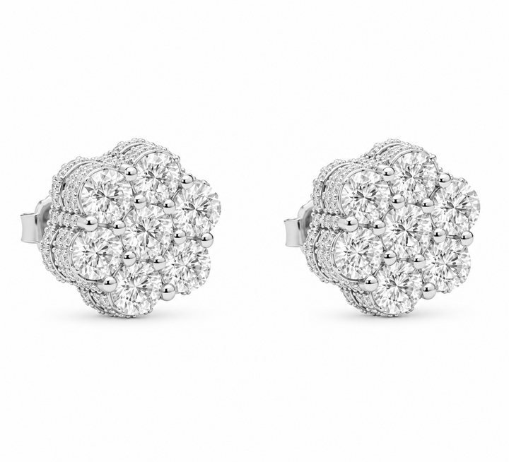 0.45 DEW Moissanite Earring in 925 Platinum Plated