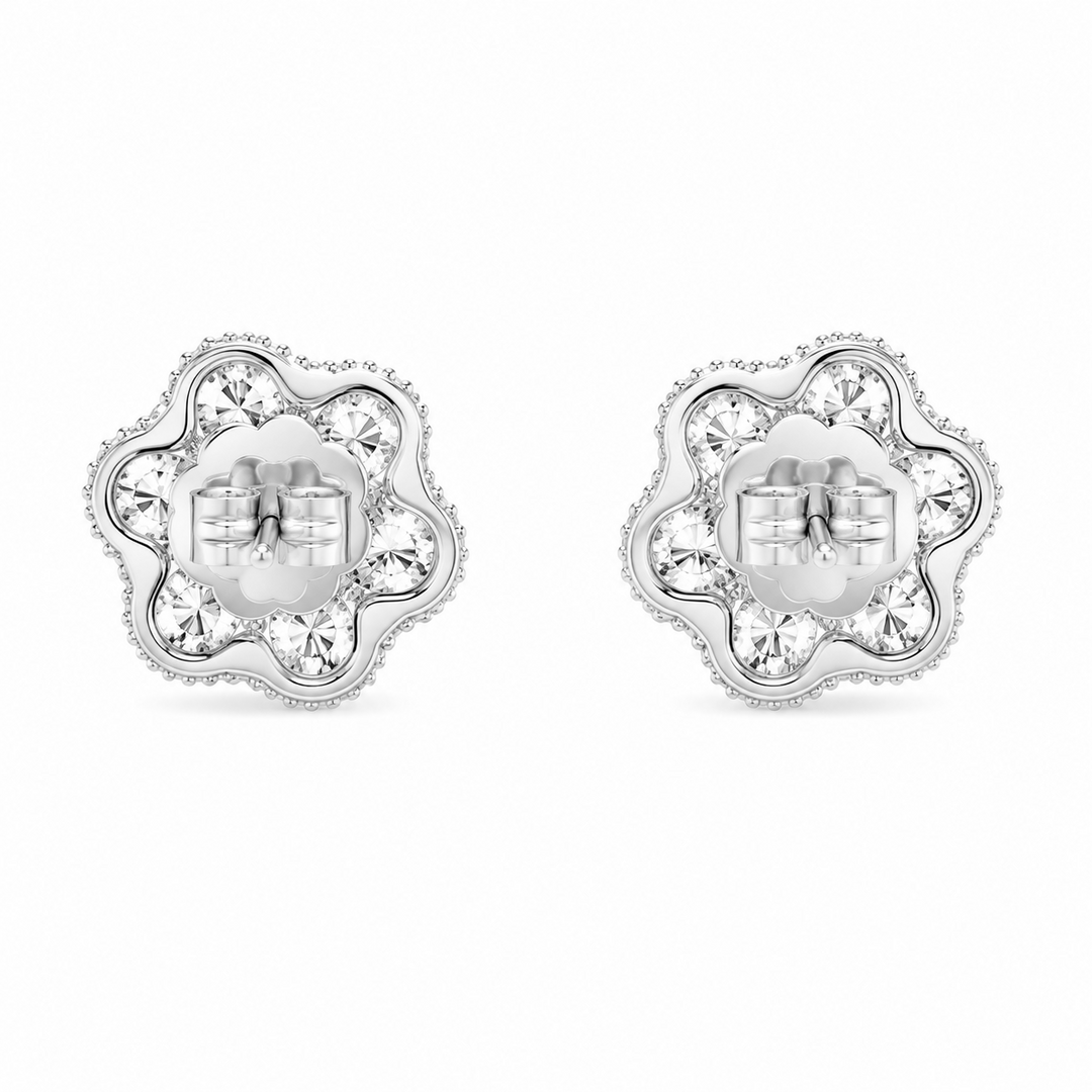 0.45 DEW Moissanite Earring in 925 Platinum Plated